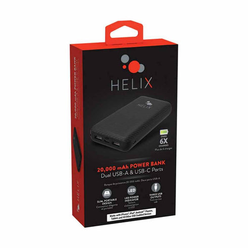 Helix/Retrak TurboVolt+ 20000 mAh Power Bank with USB-A and USB-C Ports ETHPB20N